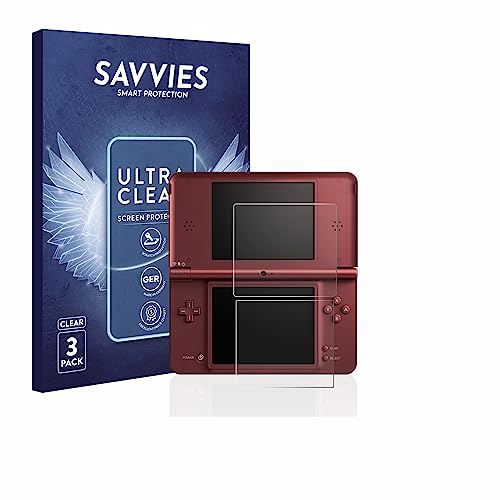 Savvies 6 Stück Schutzfolie für Nintendo DSi XL Displayschutz-Folie Ultra-Transparent von Savvies