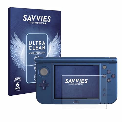 Savvies 6 Stück Schutzfolie für Nintendo New 3DS XL (Unteres Display) Displayschutz-Folie Ultra-Transparent von Savvies