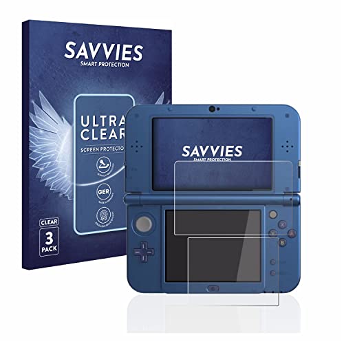 Savvies 6 Stück Schutzfolie für Nintendo New 3DS XL Displayschutz-Folie Ultra-Transparent von Savvies