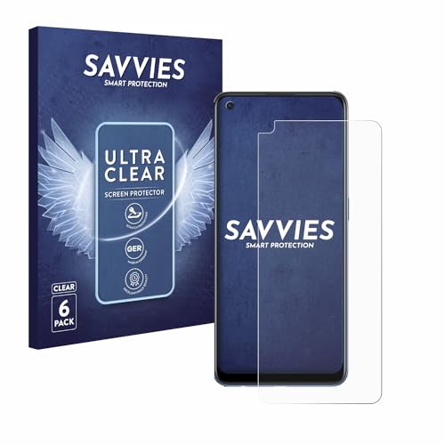 Savvies 6 Stück Schutzfolie für Oppo A74 5G Displayschutz-Folie Ultra-Transparent von Savvies