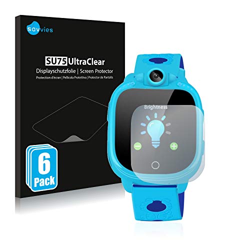 Savvies 6 Stück Schutzfolie für Prograce 1.5" Kids Smartwatch Displayschutz-Folie Ultra-Transparent von Savvies