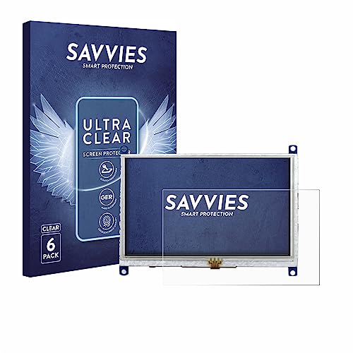 Savvies 6 Stück Schutzfolie für Raspberry Pi Touchscreen 5" Displayschutz-Folie Ultra-Transparent Savvies 6 Stück Schutzfolie für Raspberry Pi Touchscreen 5" Displayschutz-Folie Ultra-Transparent von Savvies