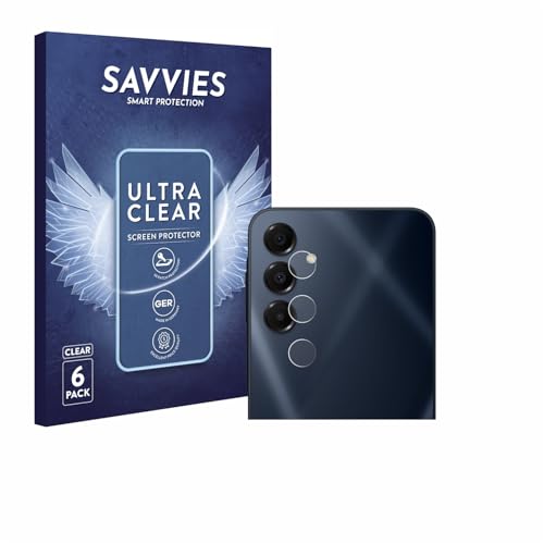 Savvies 6 Stück Schutzfolie für Samsung Galaxy A16 5G (NUR Kameraschutz) Displayschutz-Folie Ultra-Transparent von Savvies