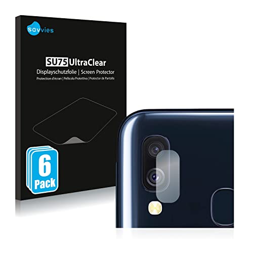Savvies 6 Stück Schutzfolie für Samsung Galaxy A40 (NUR Kameraschutz) Displayschutz-Folie Ultra-Transparent von Savvies