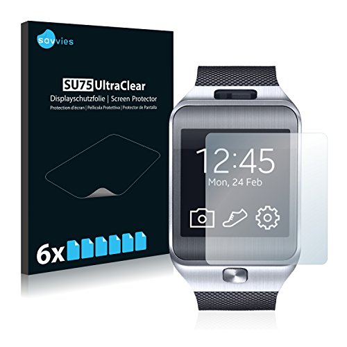 Savvies 6 Stück Schutzfolie für Samsung Galaxy Gear 2 Neo SM-R381 Displayschutz-Folie Ultra-Transparent von Savvies