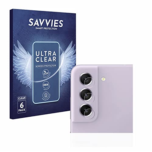Savvies 6 Stück Schutzfolie für Samsung Galaxy S21 FE 5G (NUR Kameraschutz) Displayschutz-Folie Ultra-Transparent von Savvies