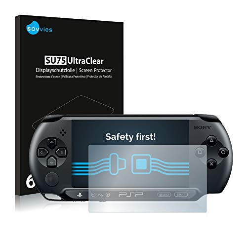Savvies 6 Stück Schutzfolie für Sony PSP 2000 Displayschutz-Folie Ultra-Transparent von Savvies