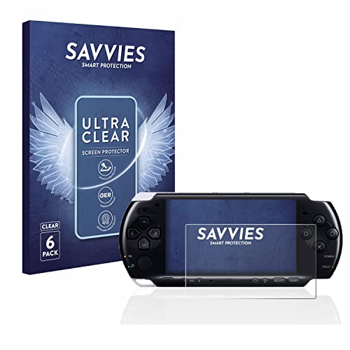 Savvies 6 Stück Schutzfolie für Sony PSP 3004 Displayschutz-Folie Ultra-Transparent von Savvies