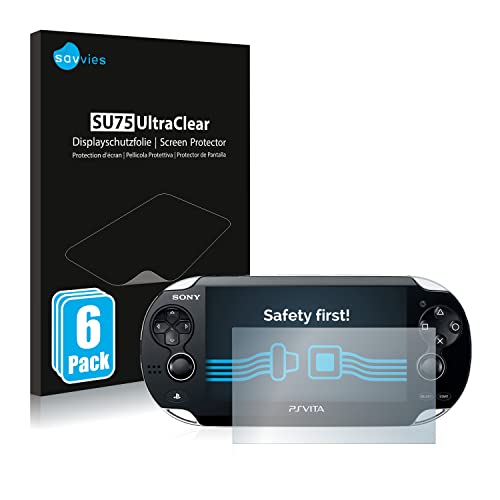 Savvies 6 Stück Schutzfolie für Sony Playstation PS Vita Displayschutz-Folie Ultra-Transparent von Savvies