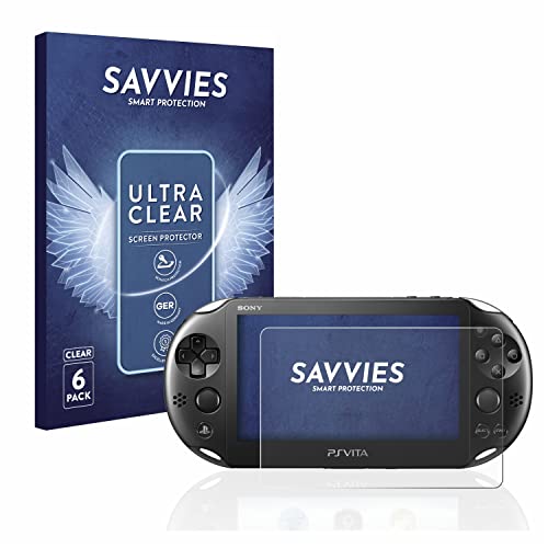 Savvies 6 Stück Schutzfolie für Sony Playstation PS Vita Slim Displayschutz-Folie Ultra-Transparent von Savvies
