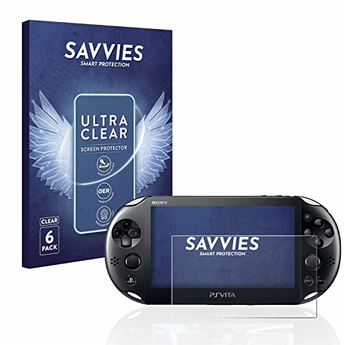 Savvies 6 Stück Schutzfolie für Sony Playstation Vita Displayschutz-Folie Ultra-Transparent von Savvies