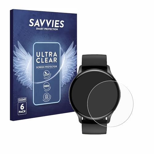 Savvies 6 Stück Schutzfolie für Sross Smartwatch 1.43" Displayschutz-Folie Ultra-Transparent von Savvies