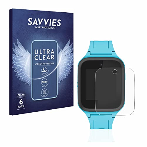 Savvies 6 Stück Schutzfolie für TCL Movetime FamilyWatch Kids MT40X Displayschutz-Folie Ultra-Transparent von Savvies