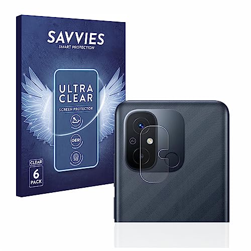 Savvies 6 Stück Schutzfolie für Xiaomi Redmi 12C (NUR Kameraschutz) Displayschutz-Folie Ultra-Transparent von Savvies
