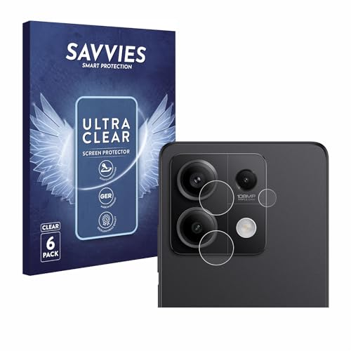 Savvies 6 Stück Schutzfolie für Xiaomi Redmi Note 13 Pro 5G (NUR Kameraschutz) Displayschutz-Folie Ultra-Transparent von Savvies