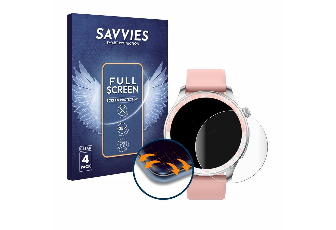 Savvies Displayschutzfolie Fullscreen Schutzfolie für Fempoin T10 Pro 1.43", 4 Stück, 4 Stück, Displayschutz Folie Fullcover Klar Transparent Savvies Displayschutzfolie Fullscreen Schutzfolie für Fempoin T10 Pro 1.43", 4 Stück, 4 Stück, Displayschutz Folie Fullcover Klar Transparent von Savvies