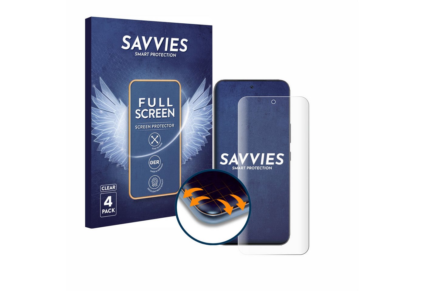 Savvies Displayschutzfolie Fullscreen Schutzfolie für Infinix GT 30 Pro, 4 Stück, 4 Stück, Displayschutz Folie Fullcover Klar Transparent Savvies Displayschutzfolie Fullscreen Schutzfolie für Infinix GT 30 Pro, 4 Stück, 4 Stück, Displayschutz Folie Fullcover Klar Transparent von Savvies