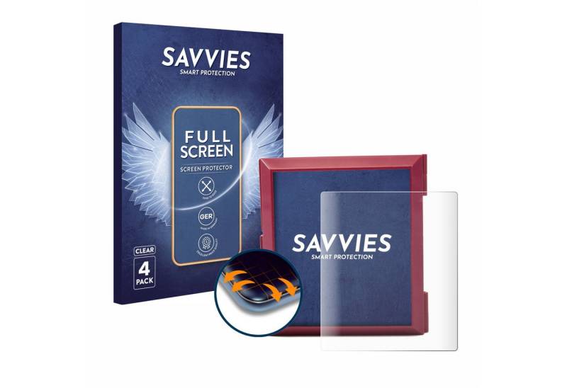 Savvies Displayschutzfolie Fullscreen Schutzfolie für Nintendo Game & Watch LP-57, 4 Stück, 4 Stück, Displayschutz Folie Fullcover Klar Transparent von Savvies