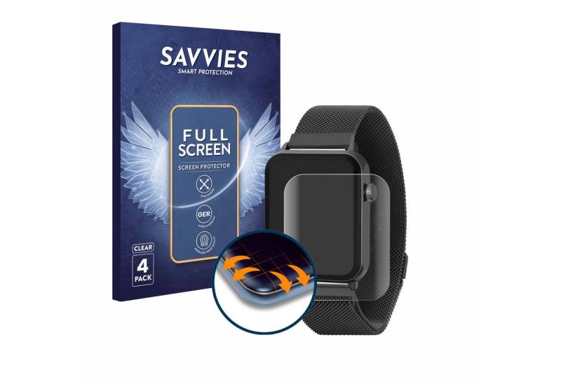 Savvies Displayschutzfolie Fullscreen Schutzfolie für Reflex Active Series 30 AMOLED, 4 Stück, Displayschutz Folie Fullcover Klar Transparent von Savvies