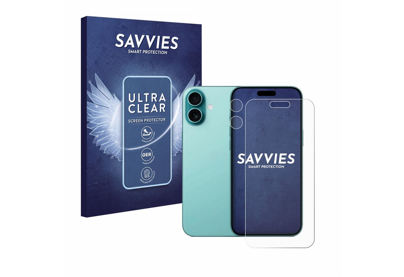 Savvies Displayschutzfolie Schutzfolie für Apple iPhone 16 Plus (Display+Kamera), 18 Stück, Displayschutz Schutz Folie Klar Transparent von Savvies