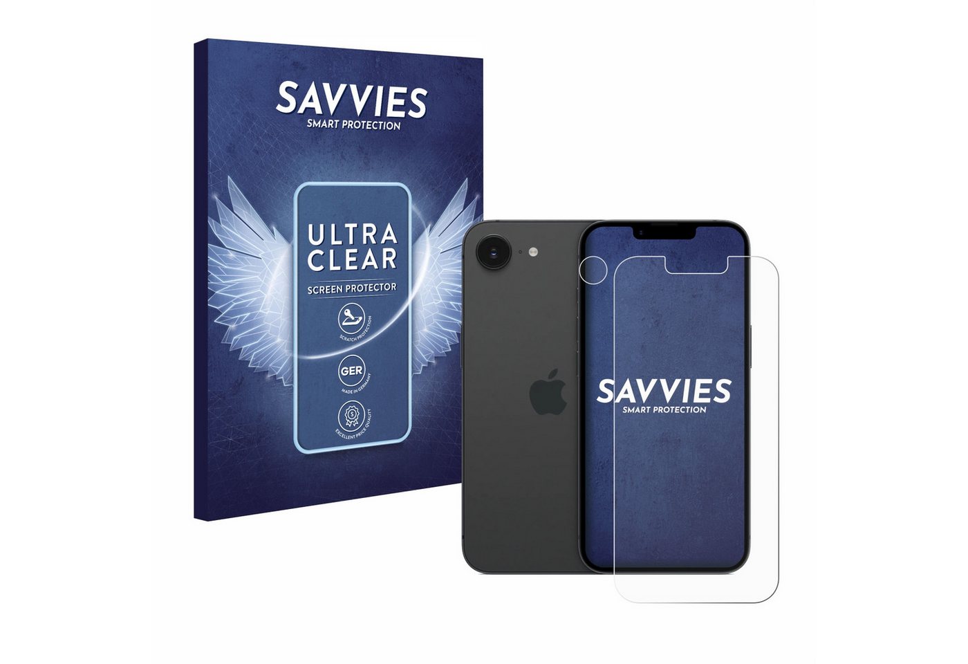 Savvies Displayschutzfolie Schutzfolie für Apple iPhone 16e (Display+Kamera), 18 Stück, Displayschutz Schutz Folie Klar Transparent von Savvies