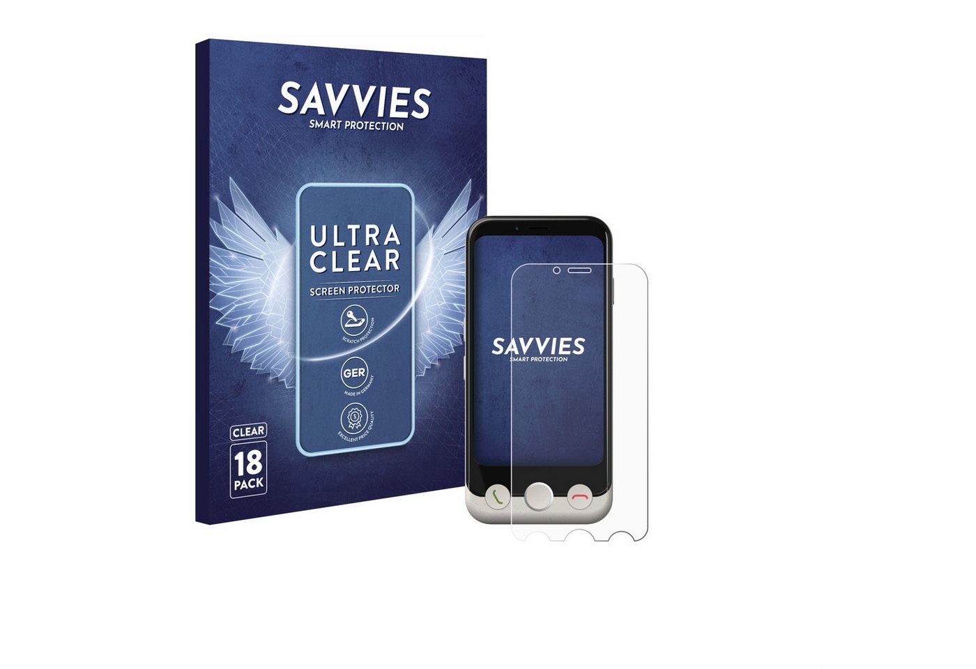 Savvies Displayschutzfolie Schutzfolie für Doro Aurora A10, 18 Stück, 18 Stück, Displayschutz Schutz Folie Klar Transparent Savvies Displayschutzfolie Schutzfolie für Doro Aurora A10, 18 Stück, 18 Stück, Displayschutz Schutz Folie Klar Transparent von Savvies