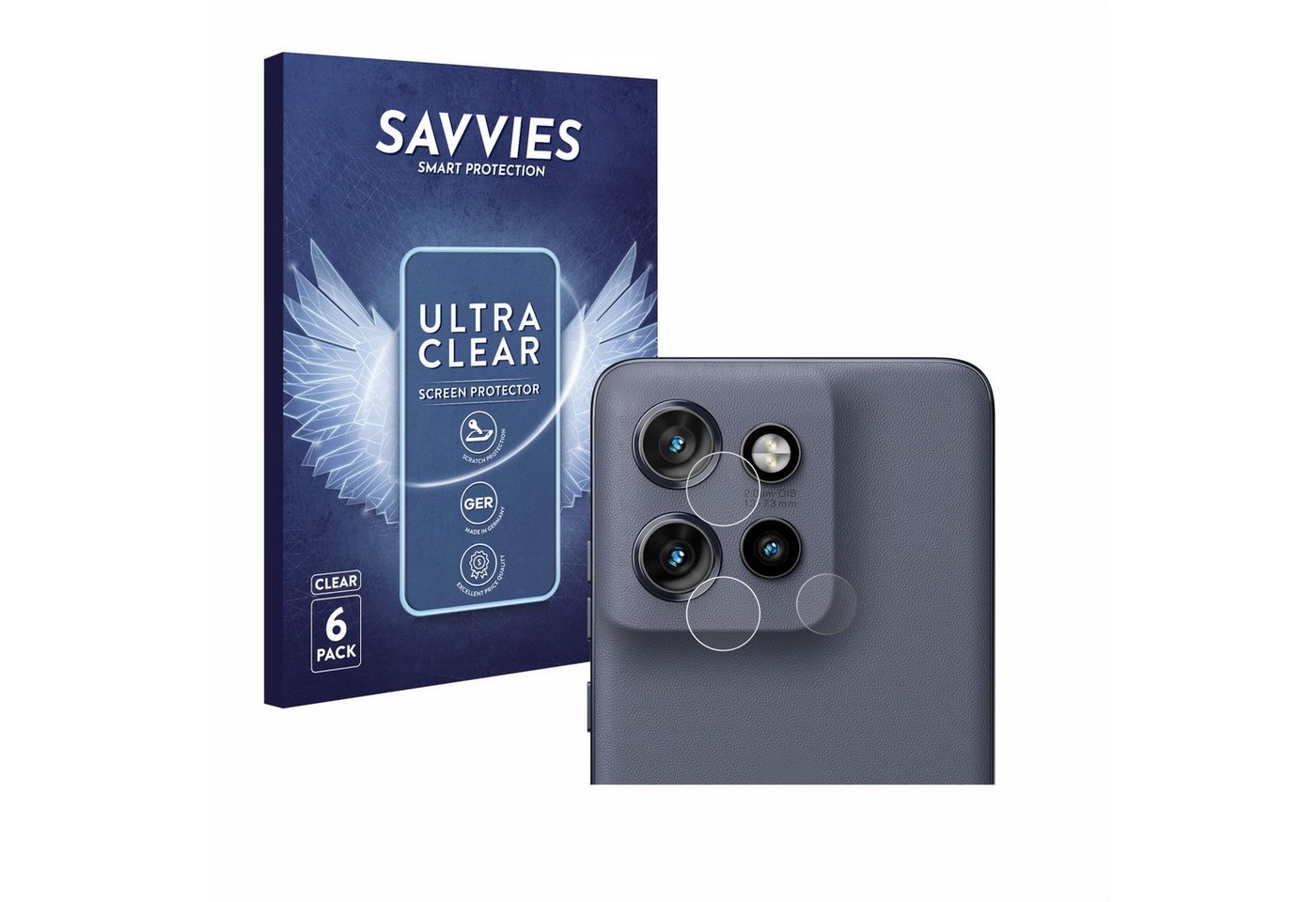 Savvies Displayschutzfolie Schutzfolie für Motorola Edge 50 Neo (NUR Kameraschutz), 6 Stück, Displayschutz Schutz Folie Klar Transparent von Savvies