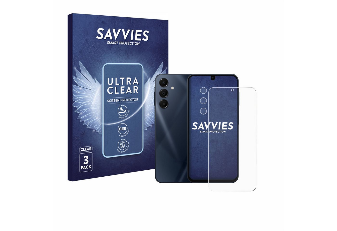 Savvies Displayschutzfolie Schutzfolie für Samsung Galaxy A16 4G (Display+Kamera), 6 Stück, 6 Stück, Displayschutz Schutz Folie Klar Transparent von Savvies