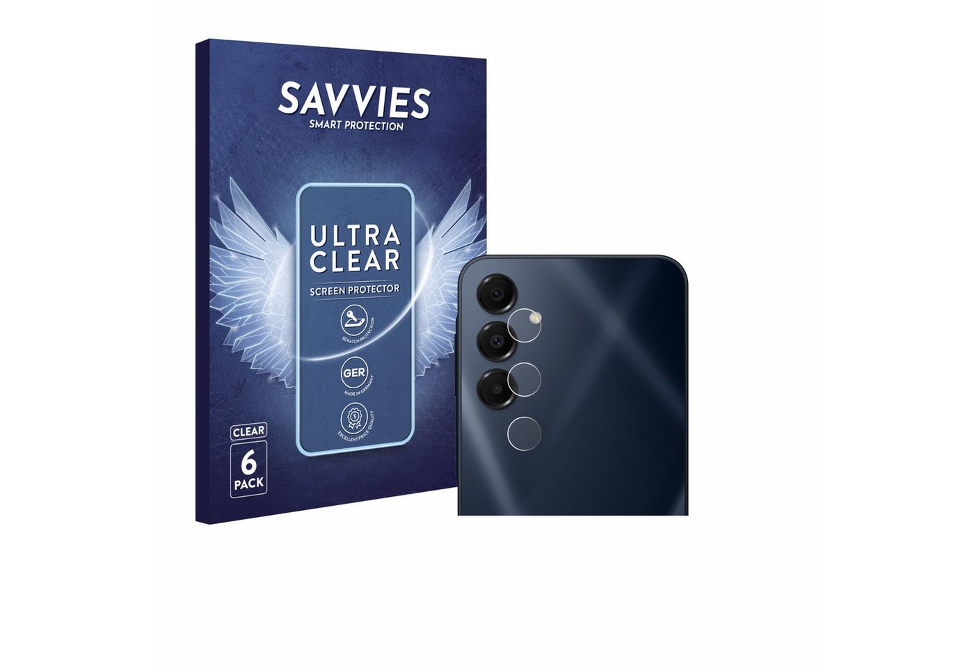 Savvies Displayschutzfolie Schutzfolie für Samsung Galaxy A16 5G (NUR Kameraschutz), 6 Stück, Displayschutz Schutz Folie Klar Transparent von Savvies
