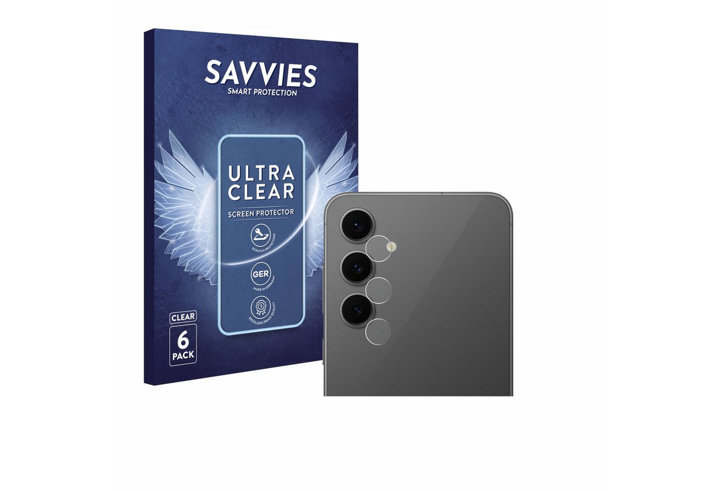 Savvies Displayschutzfolie Schutzfolie für Samsung Galaxy S24 FE (NUR Kameraschutz), 6 Stück, 6 Stück, Displayschutz Schutz Folie Klar Transparent von Savvies