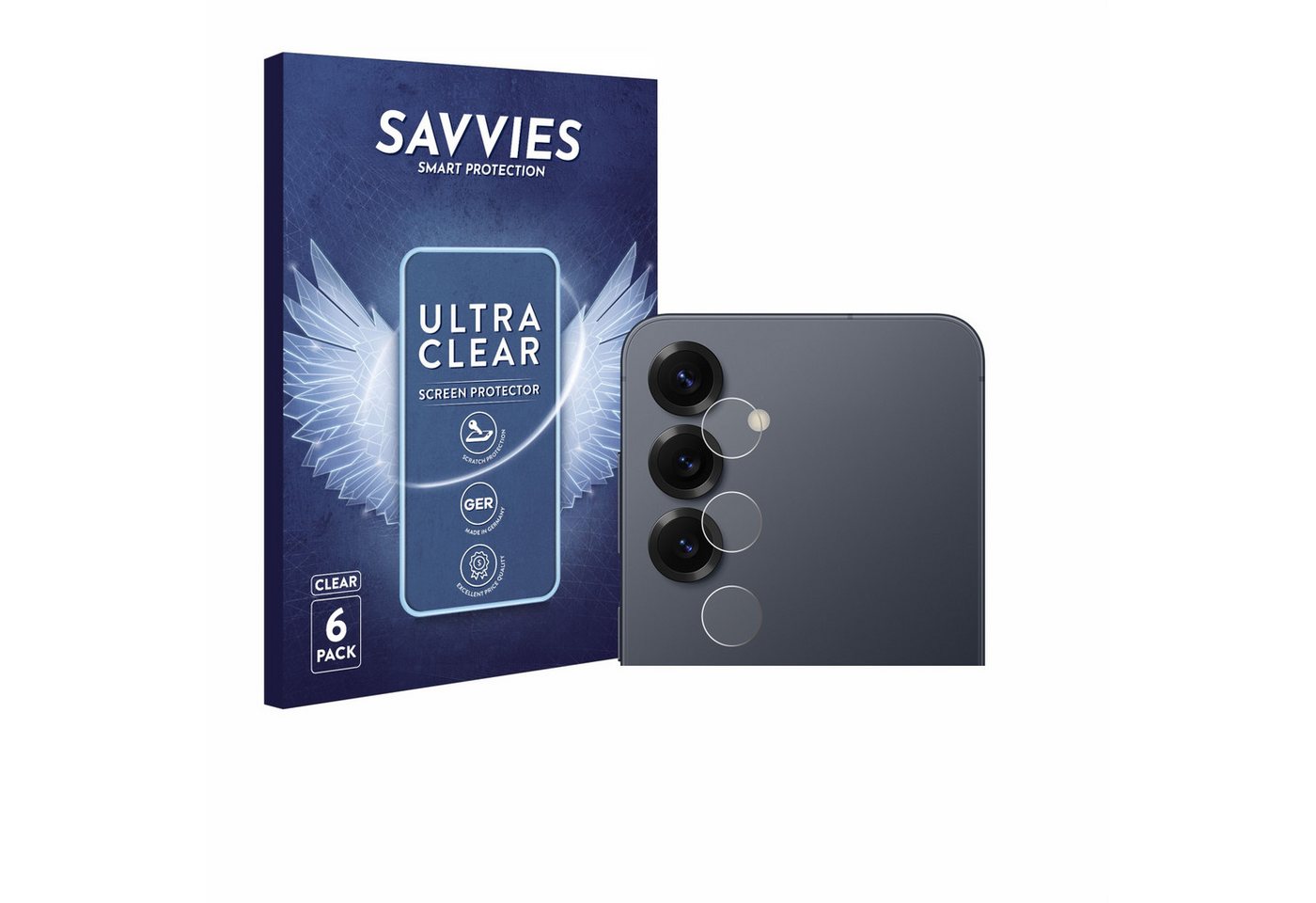 Savvies Displayschutzfolie Schutzfolie für Samsung Galaxy S25 (NUR Kameraschutz), 6 Stück, Displayschutz Schutz Folie Klar Transparent von Savvies