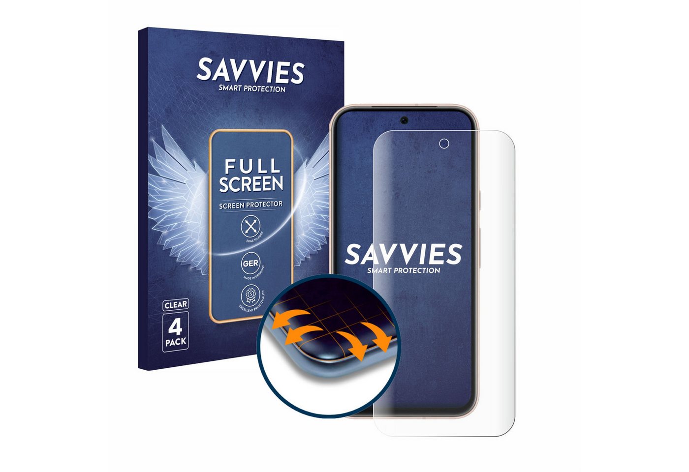 Savvies Displayschutzfolie Fullscreen Schutzfolie für Google Pixel 8a, 4 Stück, Displayschutz Folie Fullcover Klar Transparent Savvies Displayschutzfolie Fullscreen Schutzfolie für Google Pixel 8a, 4 Stück, Displayschutz Folie Fullcover Klar Transparent von Savvies