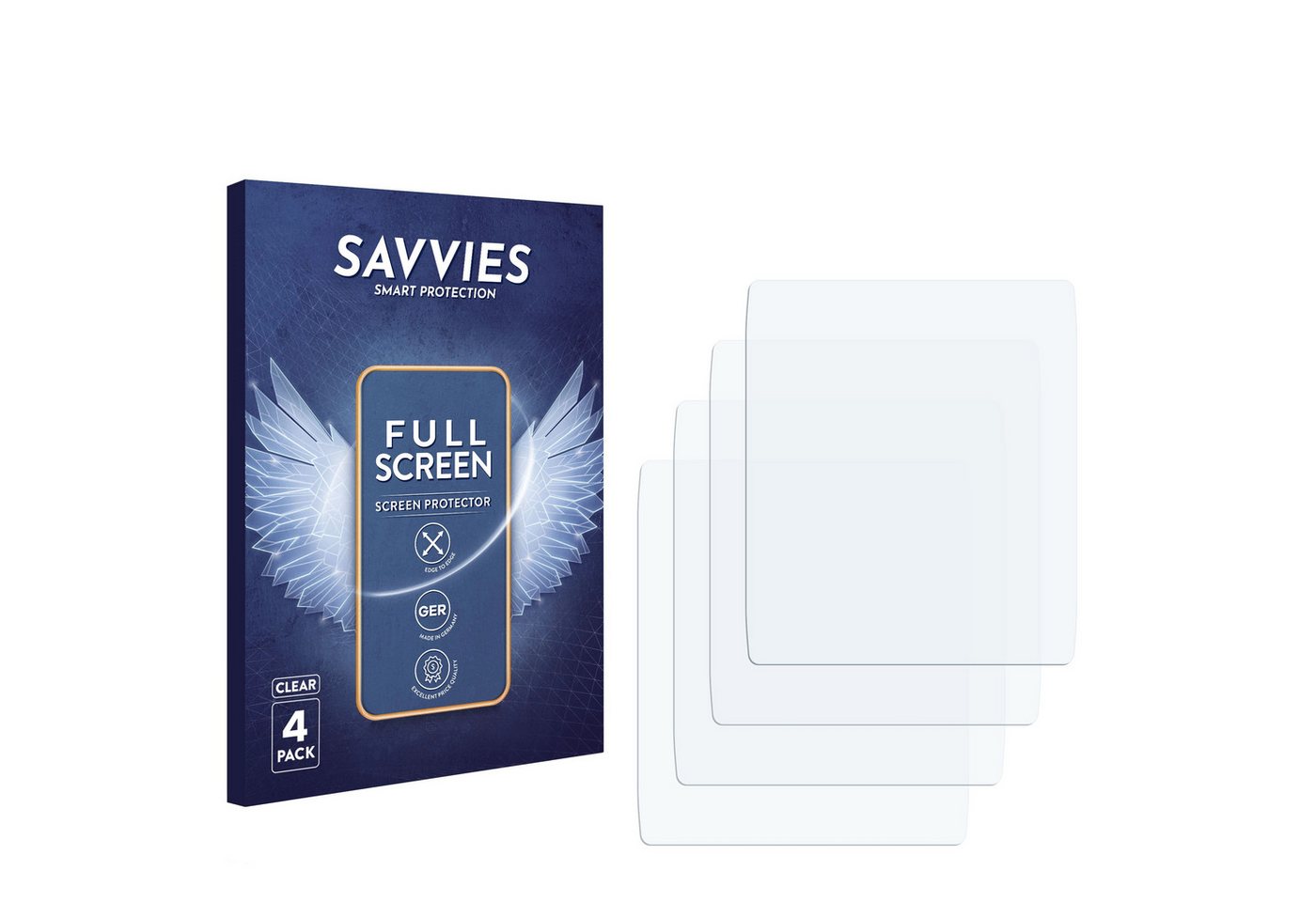 Savvies Full-Cover Schutzfolie für Polar V800 HR, Displayschutzfolie, 4 Stück, 3D Curved klar von Savvies