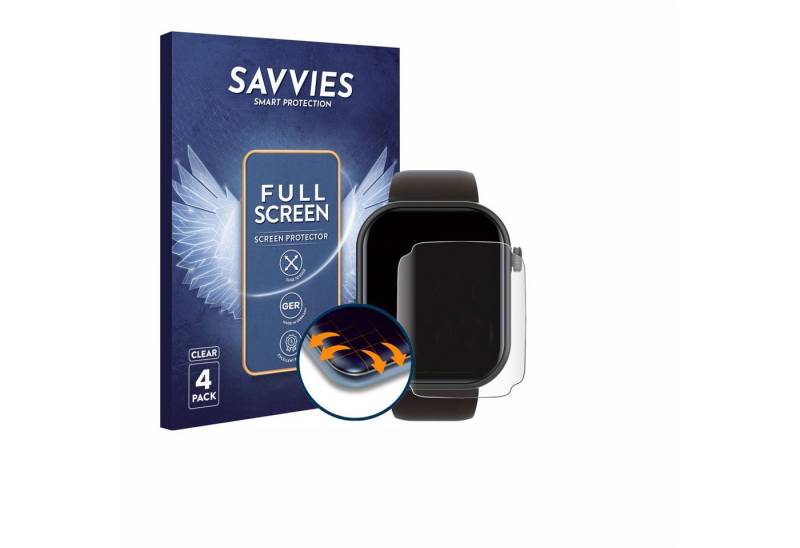 Savvies Full-Cover Schutzfolie für Smartwatch IDW15 1.8, Displayschutzfolie, 4 Stück, 3D Curved klar" von Savvies