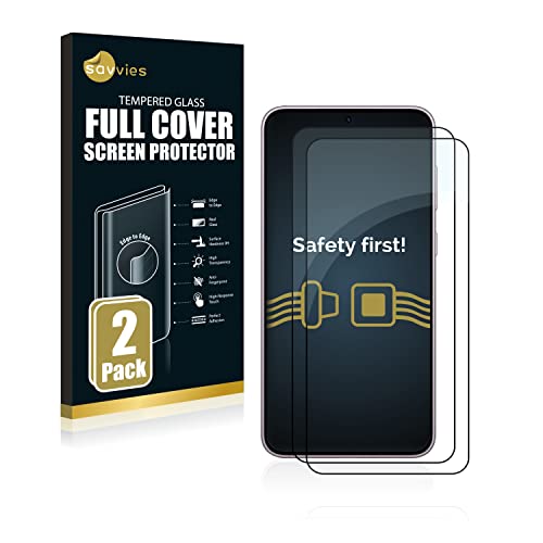 Savvies Full-Cover Schutzglas kompatibel mit Samsung Galaxy S23 Plus (2 Stück) Full Screen Echtglas Panzerglasfolie, 9H Härte, Schwarz von Savvies