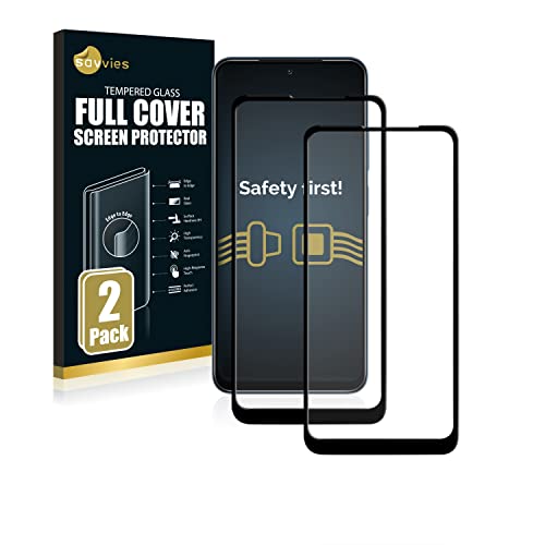 Savvies Full-Cover Schutzglas kompatibel mit Xiaomi Redmi Note 11 (2 Stück) Full Screen Echtglas Panzerglasfolie, 9H Härte, Schwarz von Savvies