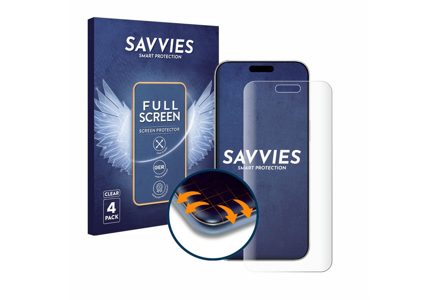 Savvies Displayschutzfolie Fullscreen Schutzfolie für Apple iPhone 16 Plus, 4 Stück, Displayschutz Folie Fullcover Klar Transparent Savvies Displayschutzfolie Fullscreen Schutzfolie für Apple iPhone 16 Plus, 4 Stück, Displayschutz Folie Fullcover Klar Transparent von Savvies