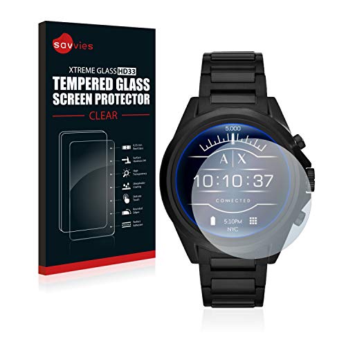 Savvies Panzer Schutz Glas für Emporio Armani Exchange Smartwatch AXT2002 9H Hartglas, Anti-Fingerprint, Displayschutz Savvies Panzer Schutz Glas für Emporio Armani Exchange Smartwatch AXT2002 9H Hartglas, Anti-Fingerprint, Displayschutz von Savvies