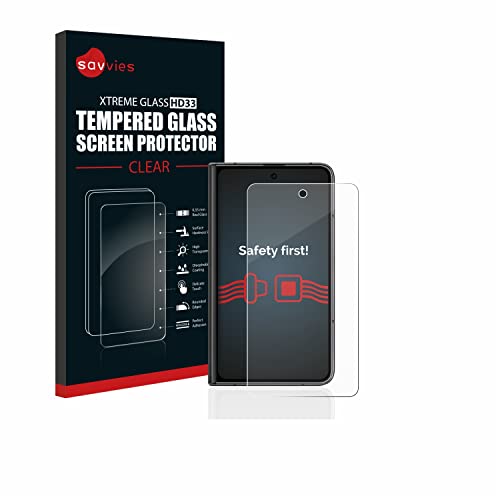 Savvies Panzer Schutz Glas für Google Pixel Fold (Äußeres Display) 9H Hartglas, Anti-Fingerprint, Displayschutz von Savvies