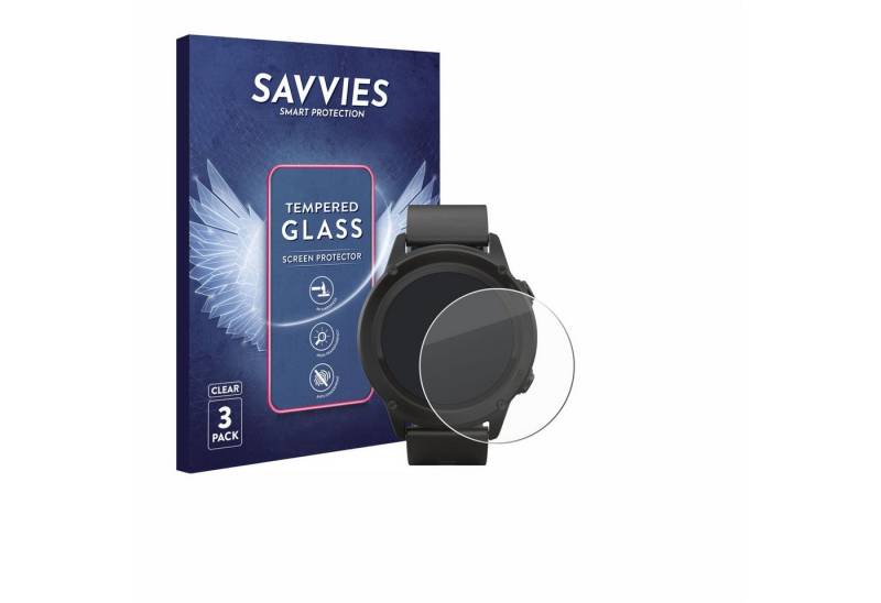 Savvies Panzerglas für SilverCrest Fitness-Smartwatch, Displayschutzglas, 3 Stück, Schutzglas Echtglas 9H Härte klar Anti-Fingerprint von Savvies