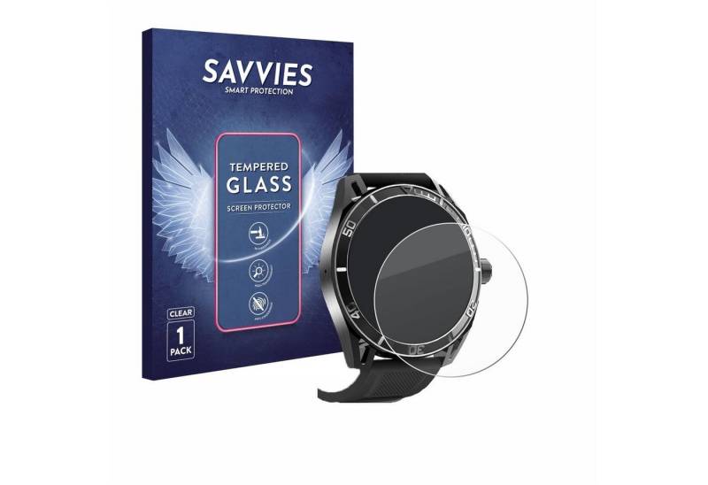 Savvies Displayschutzglas Schutzglas für Yuede Smartwatch 1.43" (rund), 1 Stück, Displayschutz 9H Glas Klar Transparent von Savvies