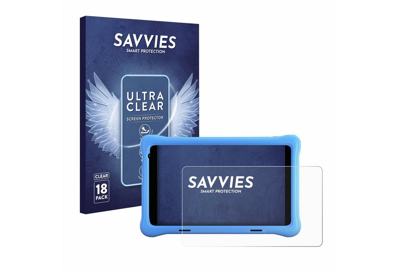 Savvies Schutzfolie für Aeezo Kids Tablet TK801, Displayschutzfolie, 18 Stück, Folie klar von Savvies