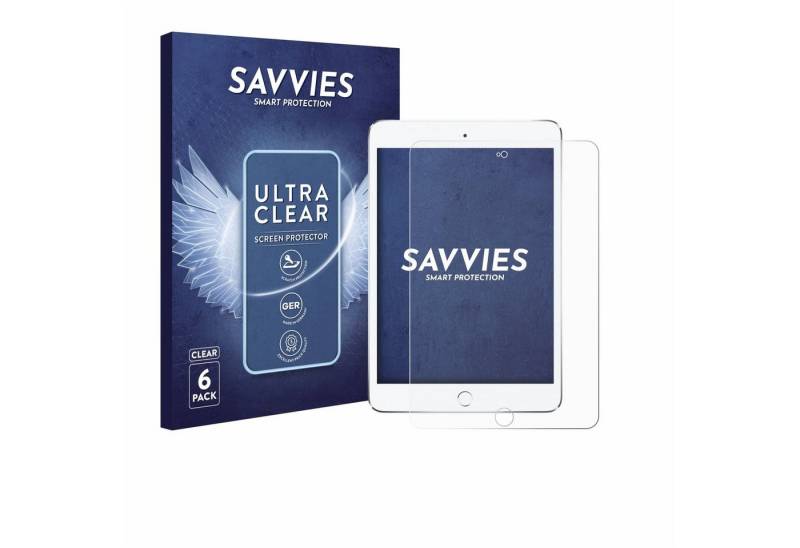 Savvies Schutzfolie für Apple iPad Mini 4 2015, Displayschutzfolie, 6 Stück, Folie klar von Savvies