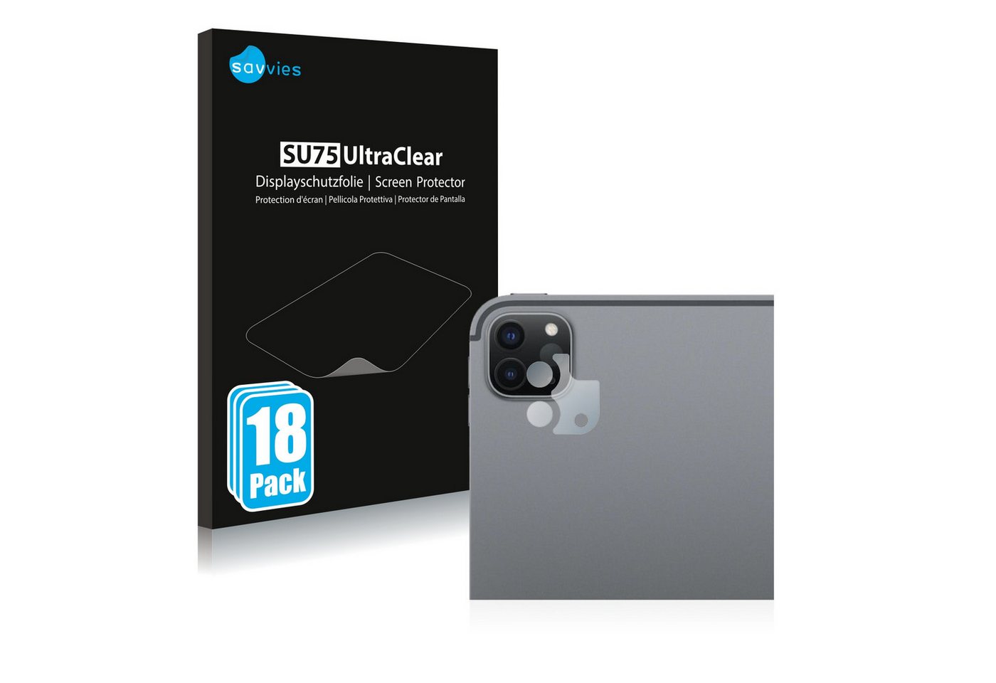 Savvies Schutzfolie für Apple iPad Pro 11 2022 (NUR Kameraschutz), Displayschutzfolie, 18 Stück, Folie klar" von Savvies