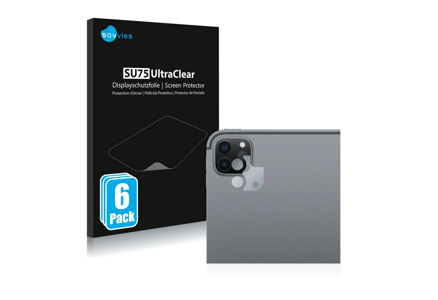 Savvies Schutzfolie für Apple iPad Pro 11 2022 (NUR Kameraschutz), Displayschutzfolie, 6 Stück, Folie klar" von Savvies