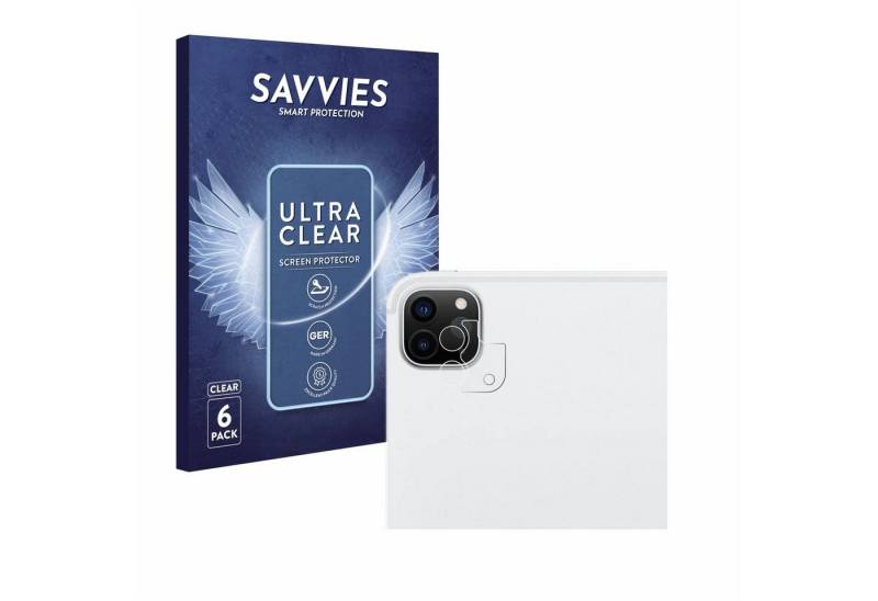 Savvies Schutzfolie für Apple iPad Pro 12.9 WiFi 2021 (NUR Kameraschutz, 5. Gen), Displayschutzfolie, 6 Stück, Folie klar" von Savvies