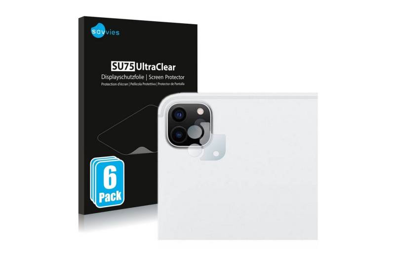 Savvies Schutzfolie für Apple iPad Pro 12.9 WiFi Cellular 2020 (NUR Kameraschutz, 4. Gen), Displayschutzfolie, 6 Stück, Folie klar" von Savvies