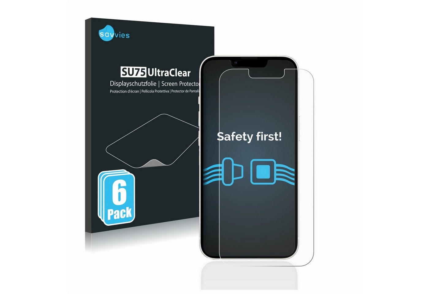 Savvies Displayschutzfolie Schutzfolie für Apple iPhone 13, 6 Stück, Displayschutz Schutz Folie Klar Transparent Savvies Displayschutzfolie Schutzfolie für Apple iPhone 13, 6 Stück, Displayschutz Schutz Folie Klar Transparent von Savvies