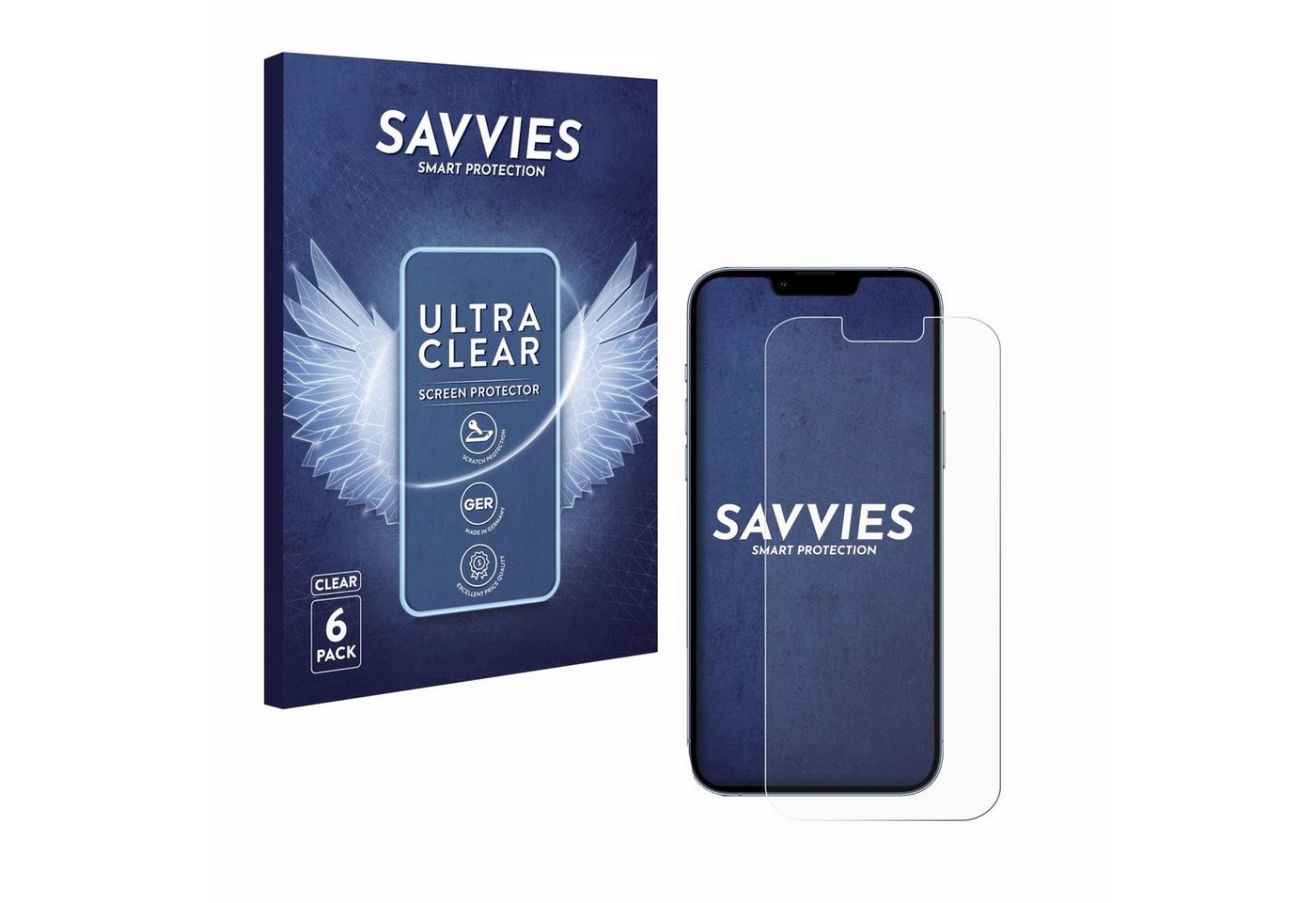 Savvies Displayschutzfolie Schutzfolie für Apple iPhone 13 Pro Max, 6 Stück, Displayschutz Schutz Folie Klar Transparent Savvies Displayschutzfolie Schutzfolie für Apple iPhone 13 Pro Max, 6 Stück, Displayschutz Schutz Folie Klar Transparent von Savvies