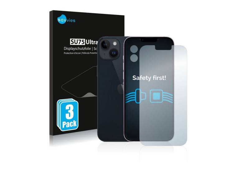 Savvies Displayschutzfolie Schutzfolie für Apple iPhone 14 Plus (Display+Kamera), 6 Stück, Displayschutz Schutz Folie Klar Transparent von Savvies